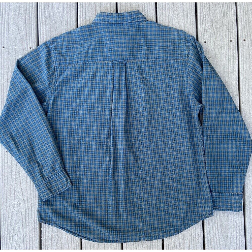 Woolrich Men’s Plaid 100% Cotton Green Long Sleeve Button Down Shirt Size Large - Picture 2 of 13